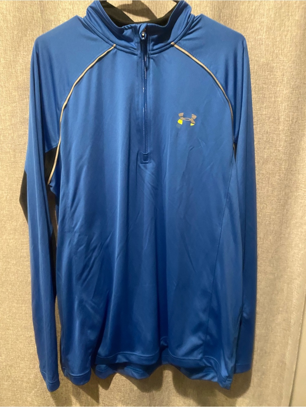 Under Armour Royal Blue Quarter-Zip Performance Top with Neon Logo